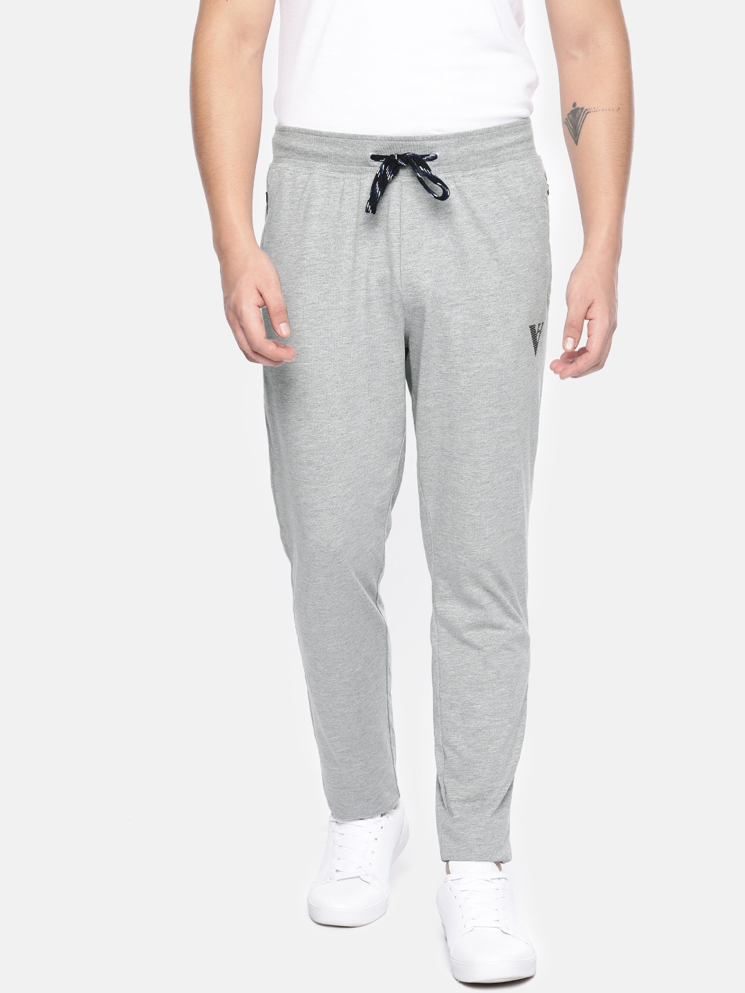 

Van Heusen Athleisure Men Solid Smart Tech Slim Fit Track Pants, Grey melange