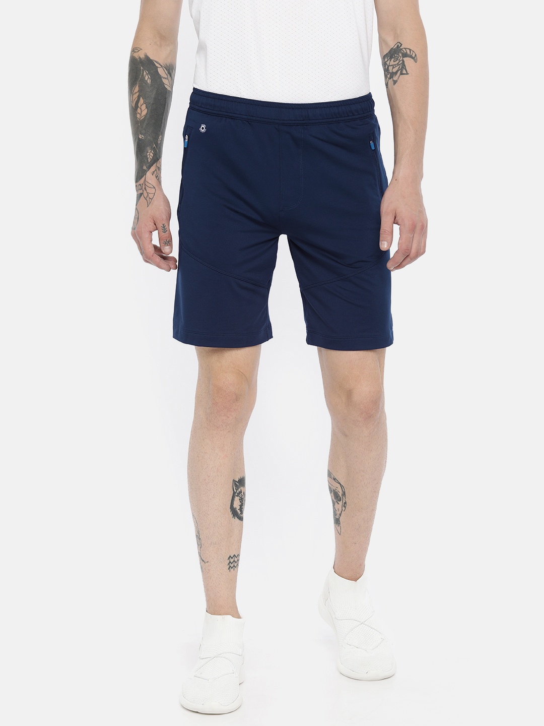 

Van Heusen Men Navy Blue Solid Regular Fit Athleisure performance Sports Shorts