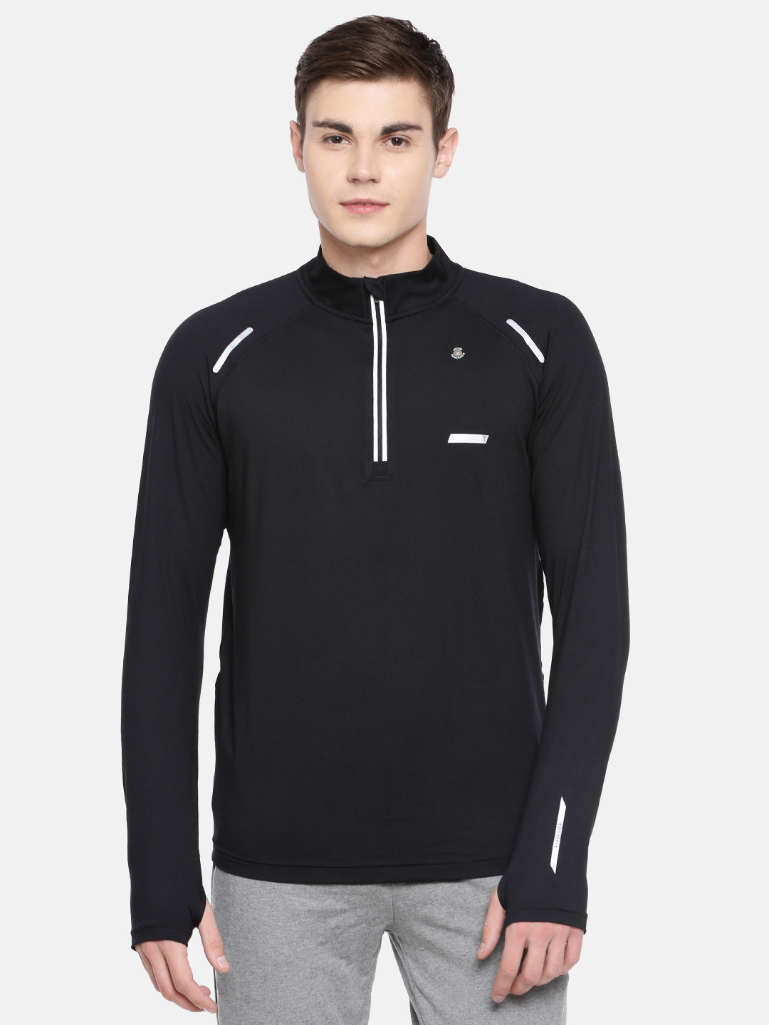 

Van Heusen Men Black Solid Swift Dry Odour Shield Active Jacket