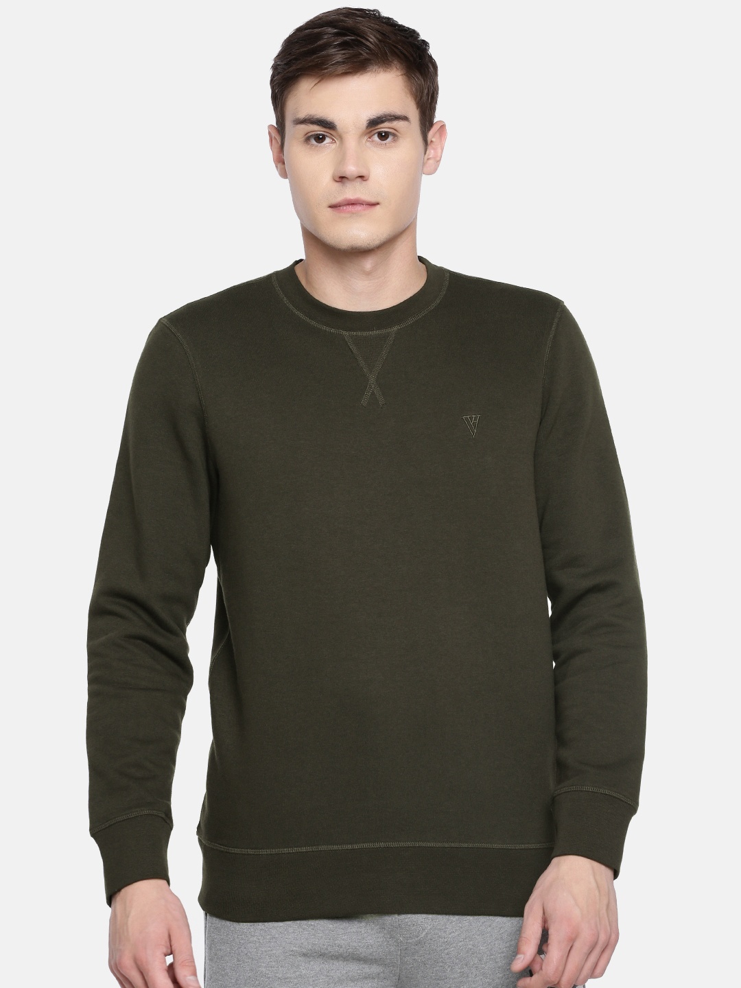 

Van Heusen Athleisure Men Solid Ultra Soft Crew Neck Sweatshirt, Olive