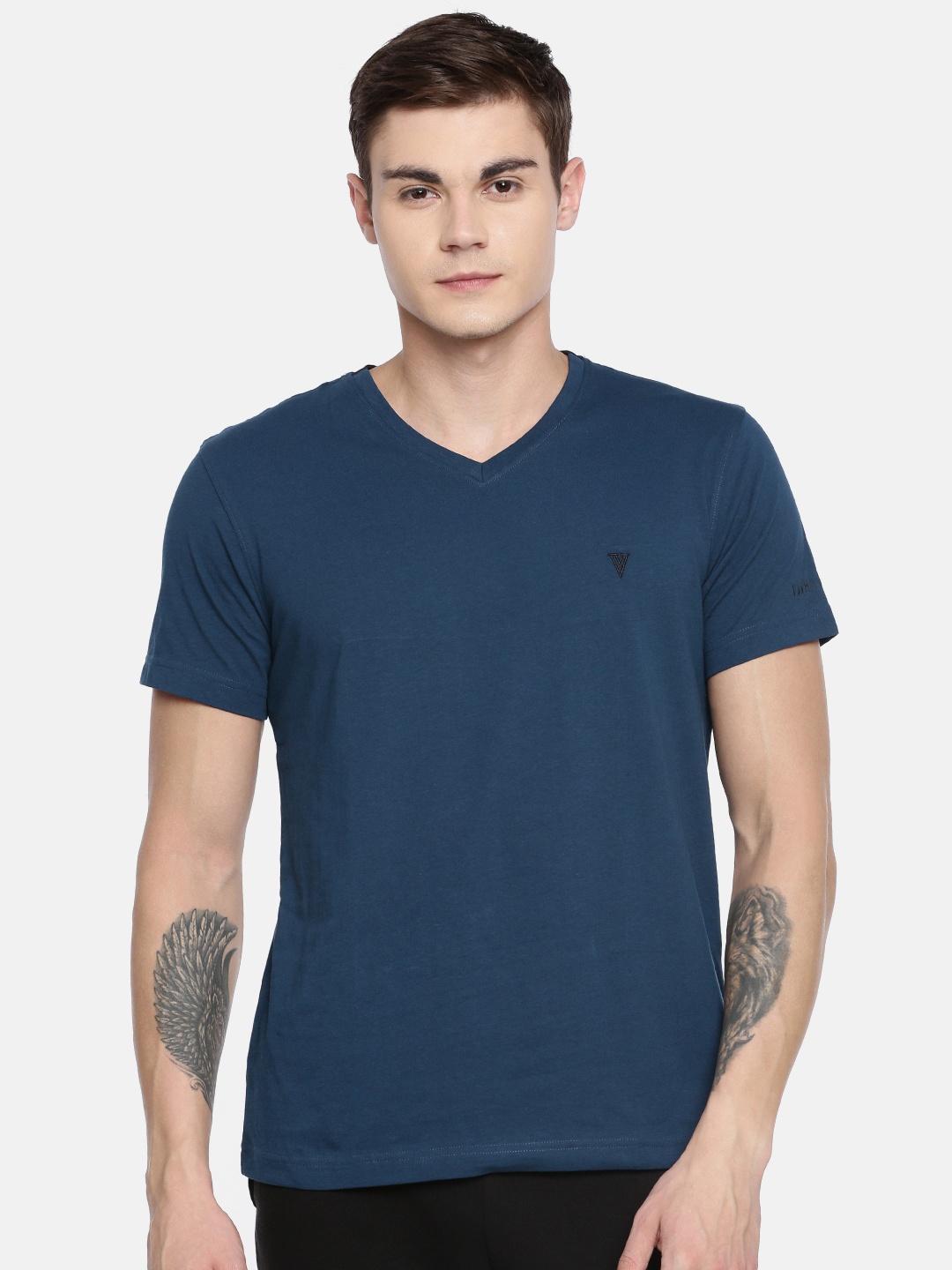 

Van Heusen Athleisure Men Solid Smart Tech Easy Stain Release T-Shirt, Teal