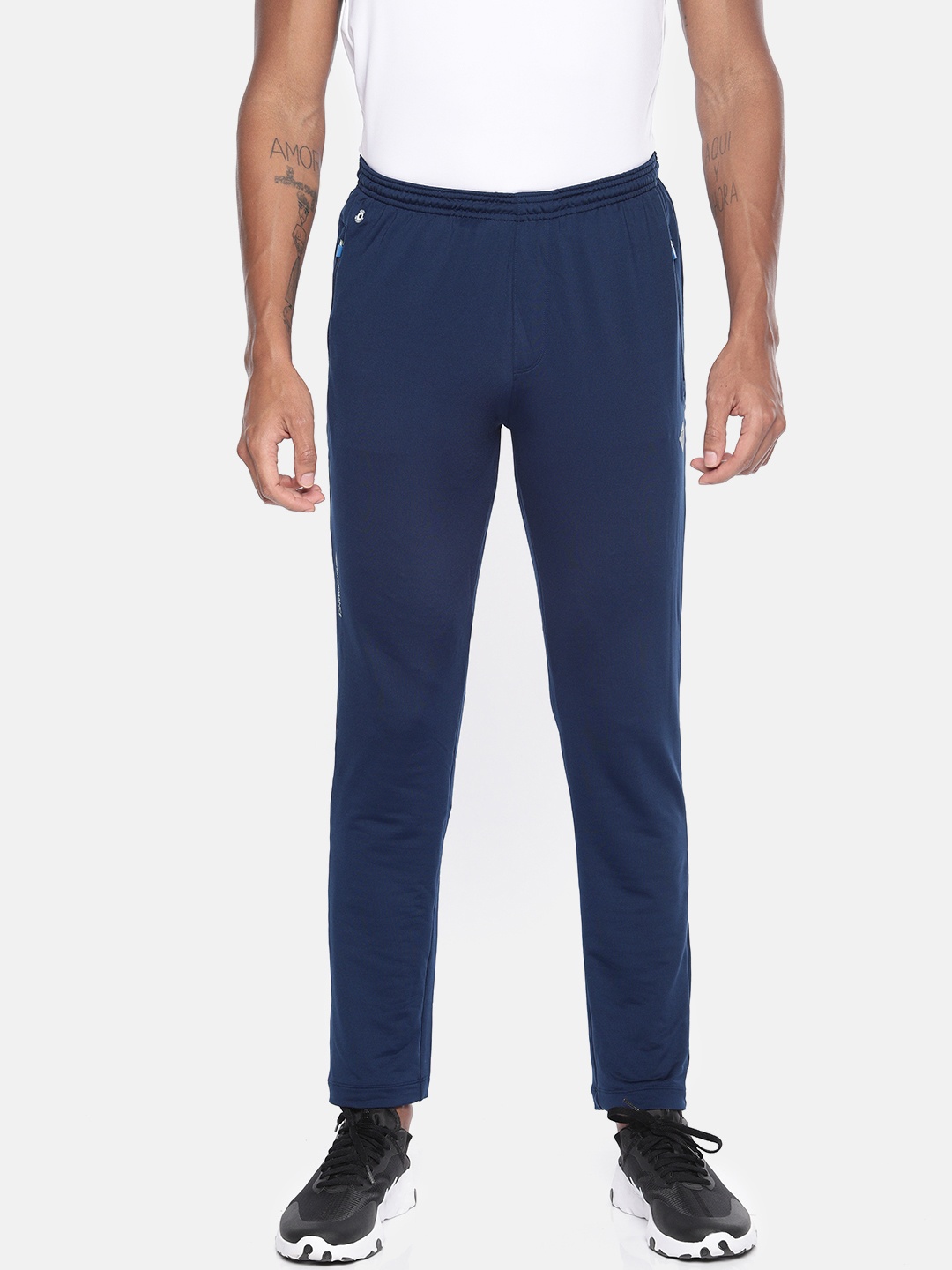 

Van Heusen Men Solid Swift Dry 4-Way Stretch Active Track Pants, Navy blue