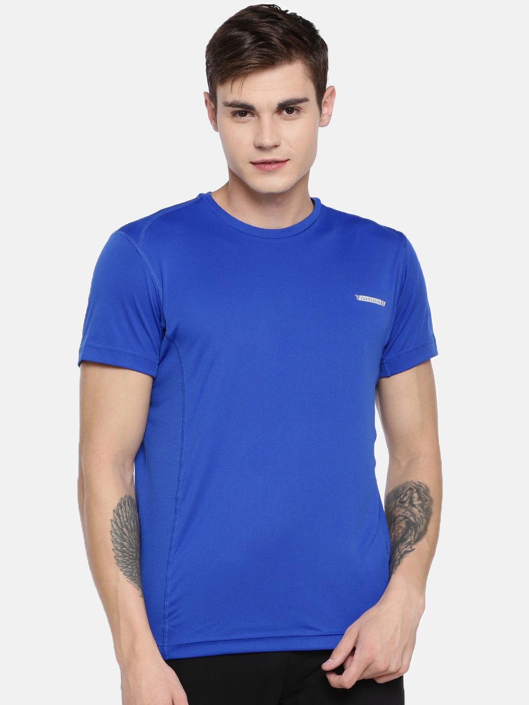 

Van Heusen Men Solid Swift Dry Anti Microbial Active T-Shirt, Blue