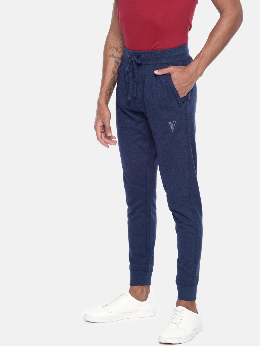 

Van Heusen Athleisure Men Solid Smart Tech Easy Stain Release Joggers, Blue