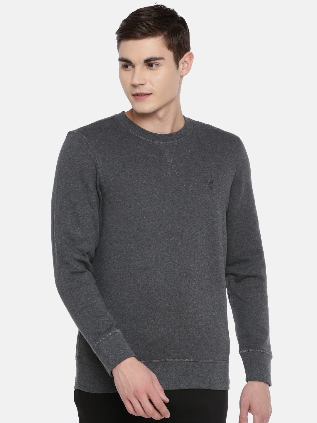 

Van Heusen Athleisure Men Solid Ultra Soft Crew Neck Sweatshirt, Charcoal