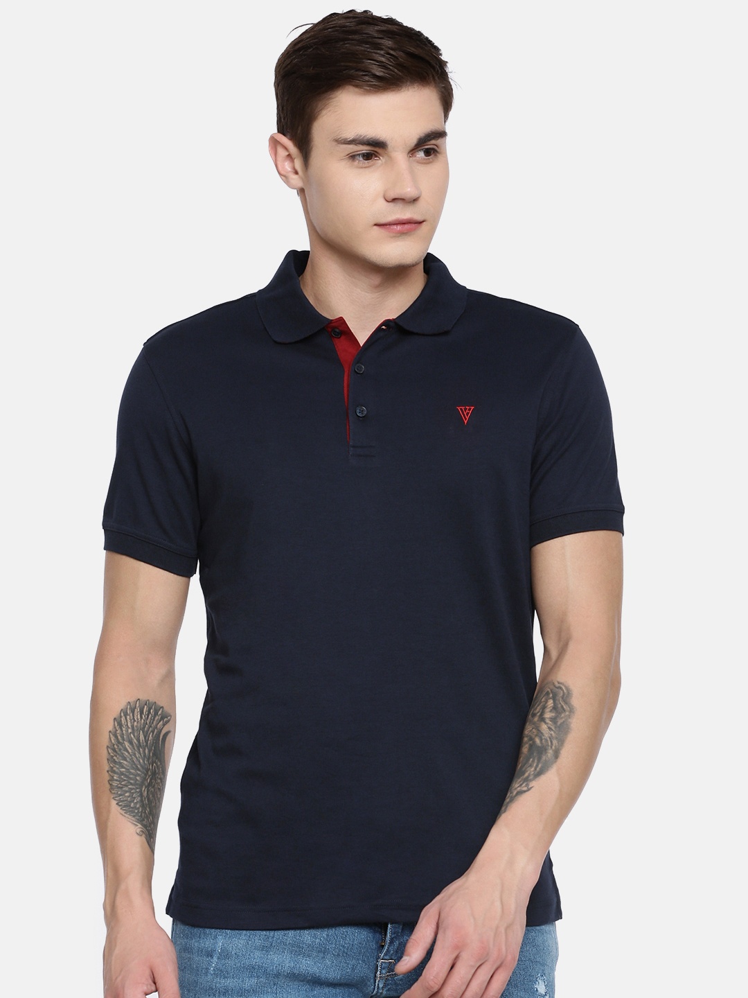 

Van Heusen Athleisure Solid Ultra Soft Short Sleeve Polo T-Shirt, Navy blue