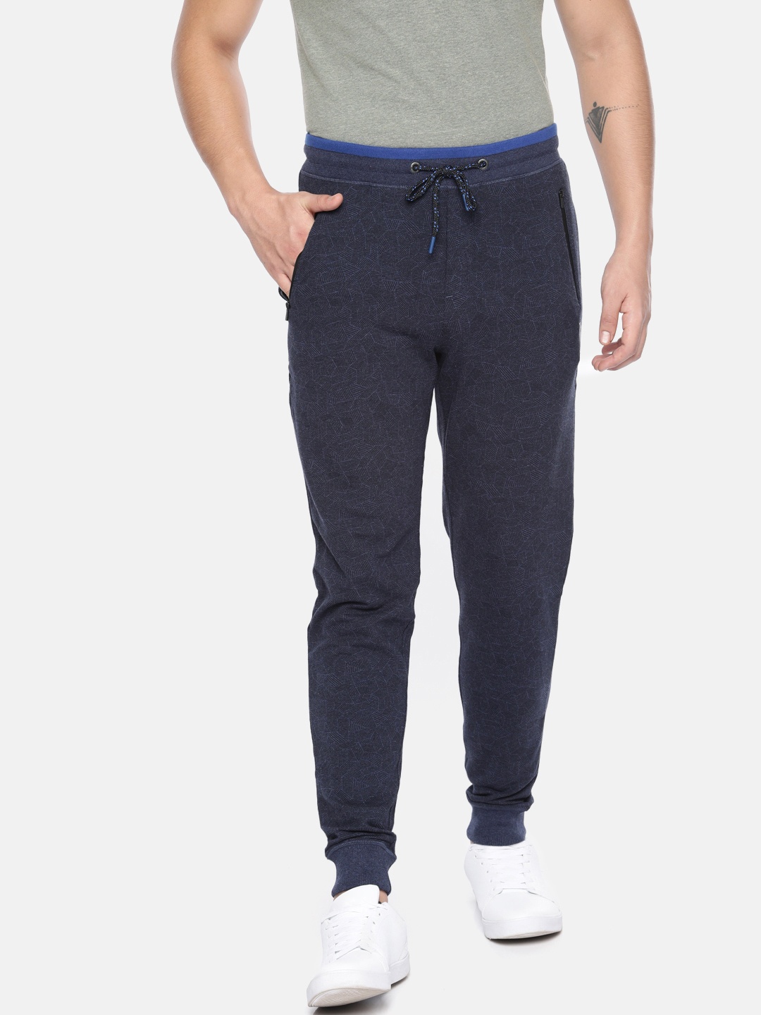 

Van Heusen Men Printed Quick Dry Media Pocket Joggers, Navy blue