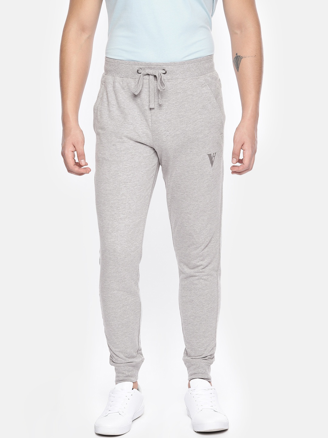 

Van Heusen Athleisure Men Solid Smart Tech Easy Stain Release Joggers, Grey melange