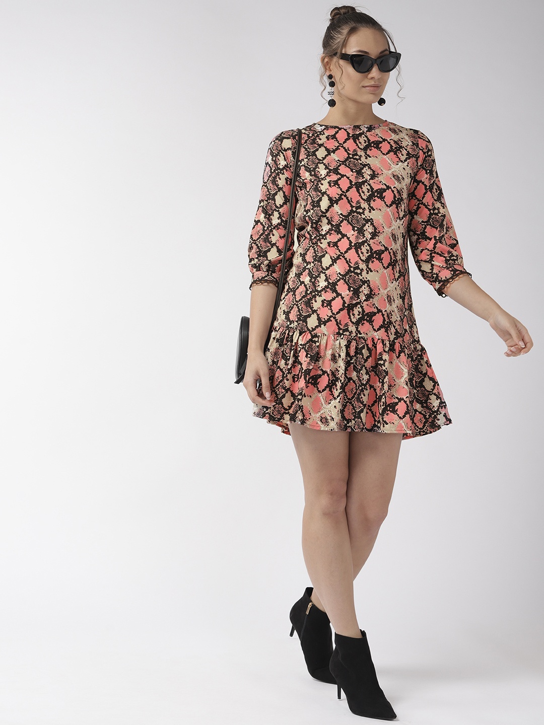 

Style Quotient Women Pink Animal Printed A-Line Dress