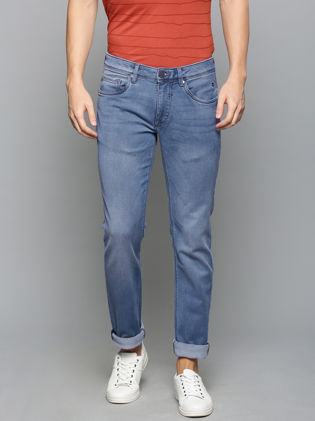 

Louis Philippe Jeans Men Blue Matt Slim Fit Low-Rise Clean Look Stretchable Jeans