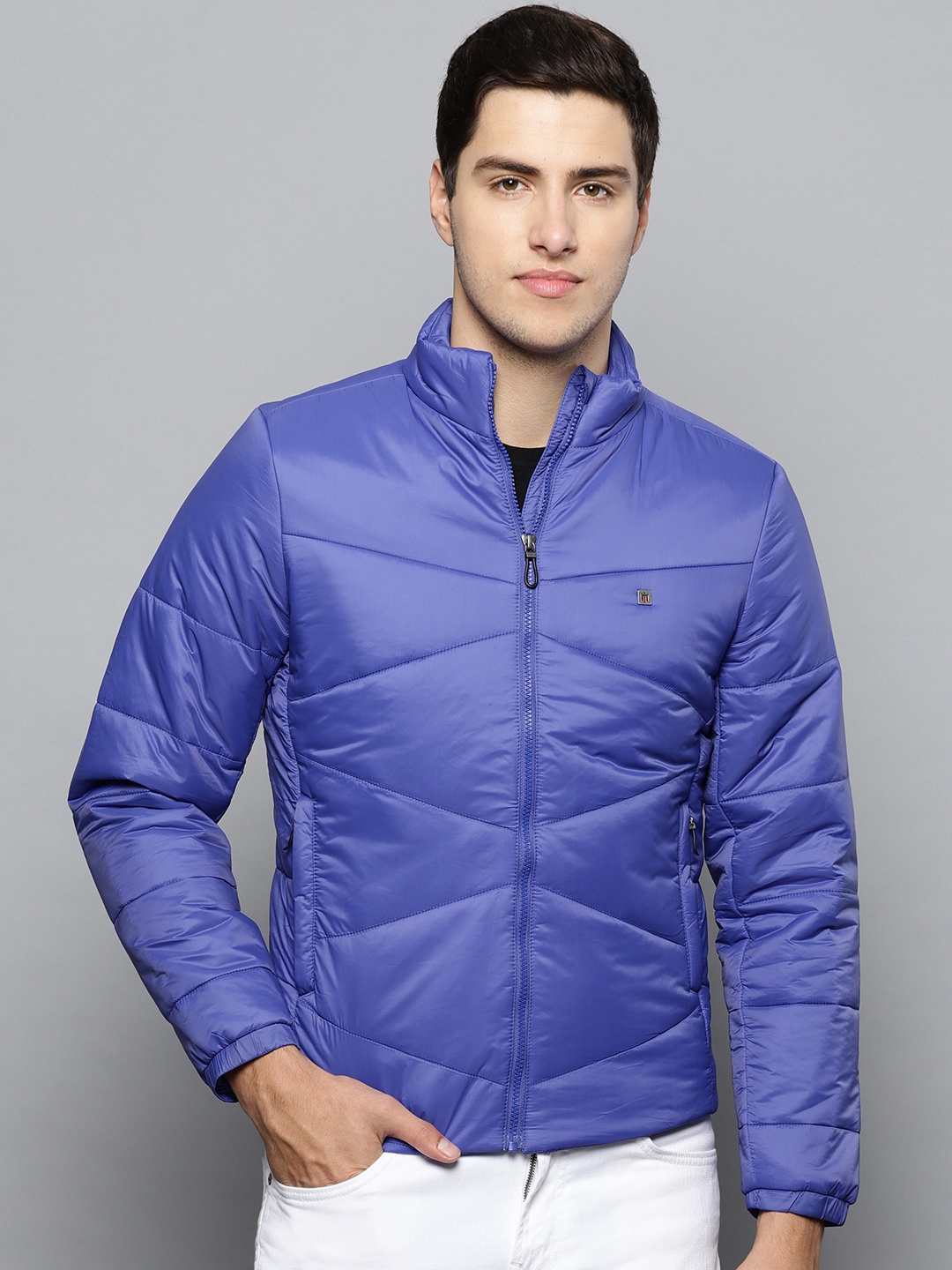 

Louis Philippe Sport Men Blue Solid Padded Jacket