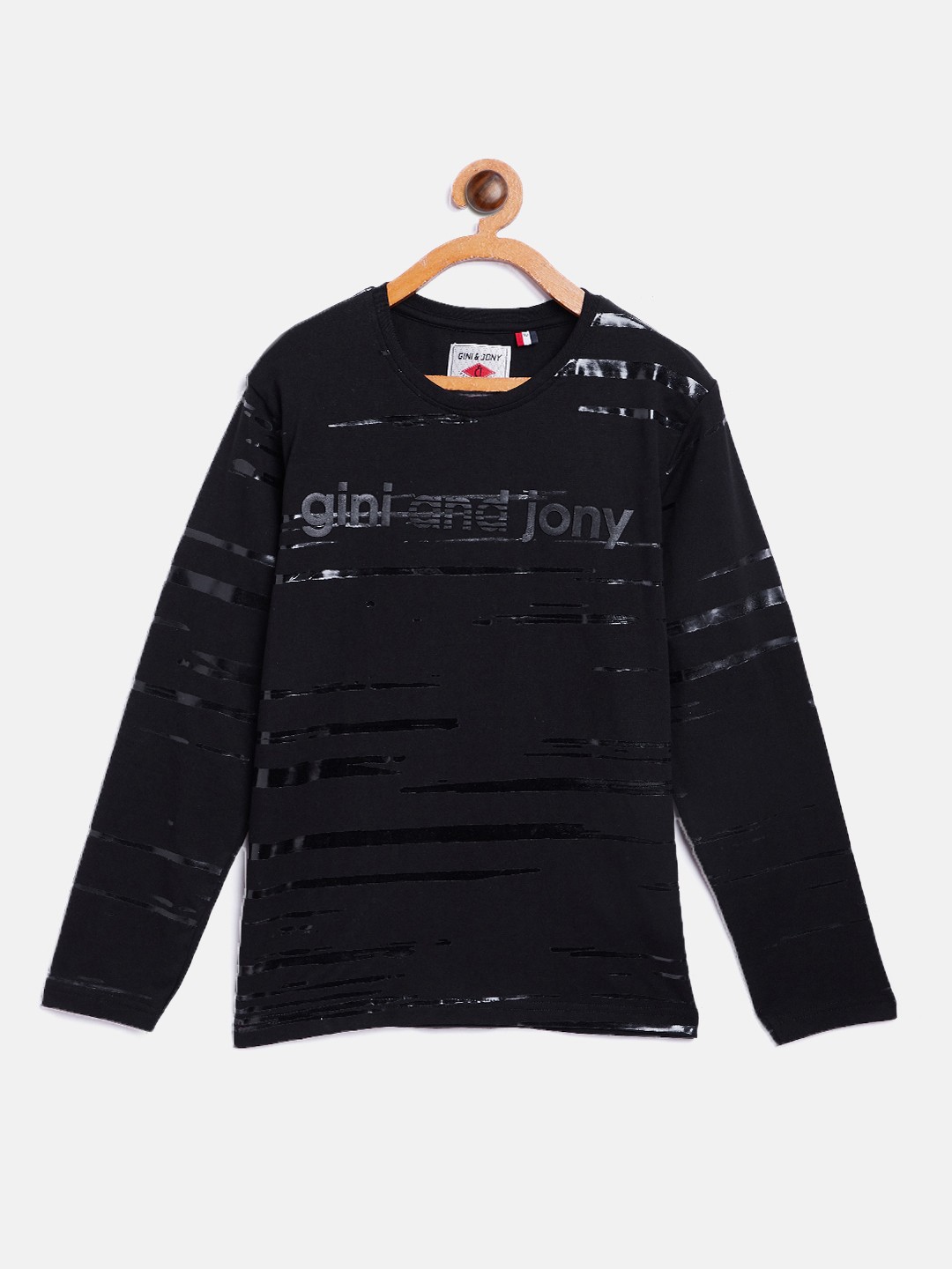 

Gini and Jony Boys Black Printed Round Neck T-shirt