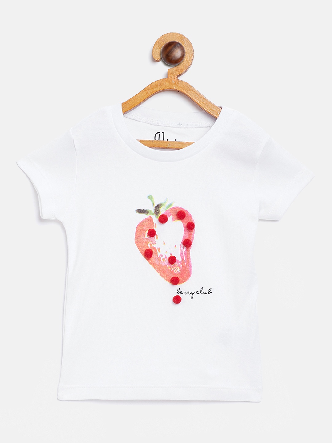 

Gini and Jony Girls White Printed Round Neck Pure Cotton T-shirt