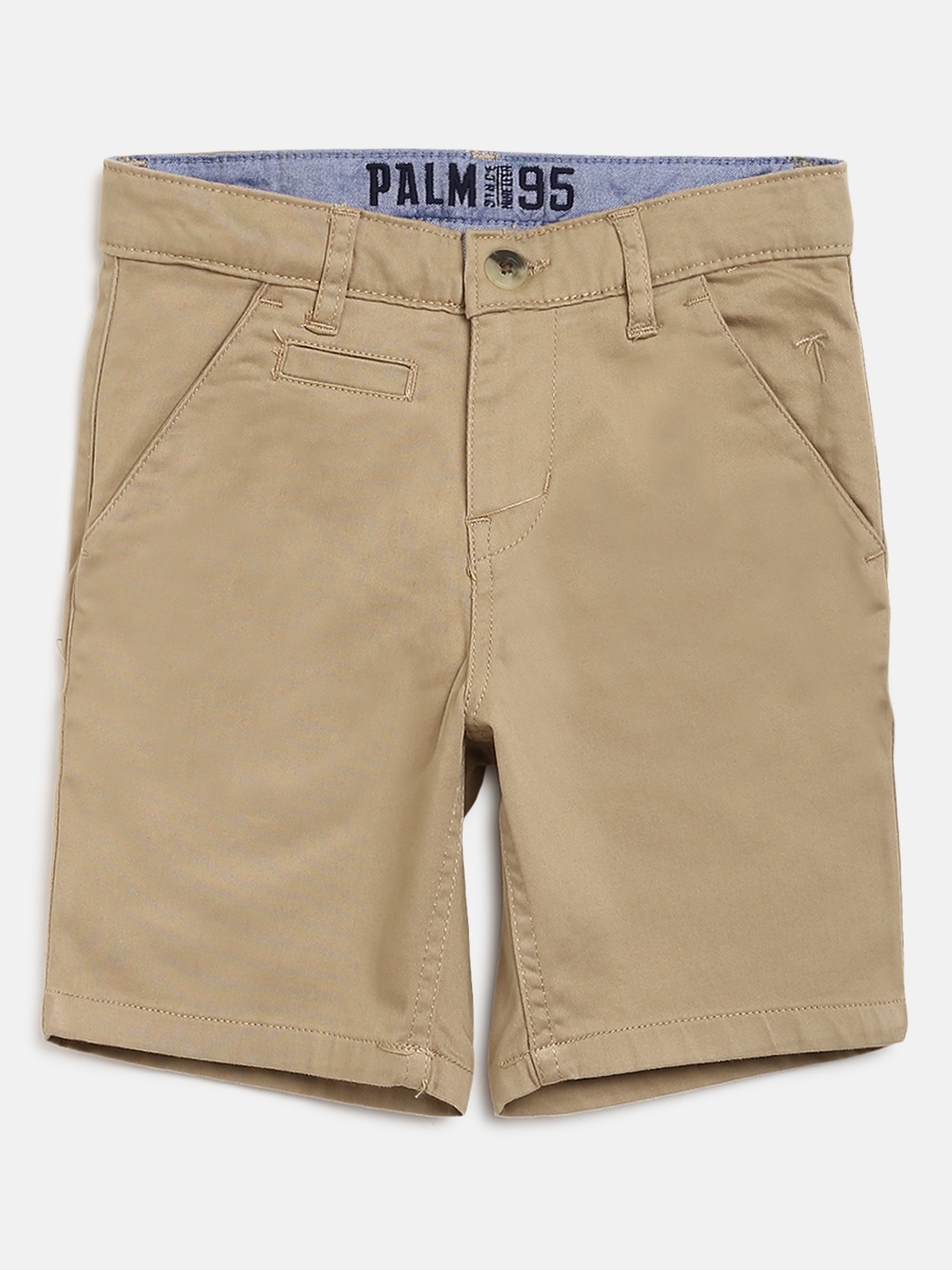 

Palm Tree Boys Khaki Solid Regular Fit Shorts