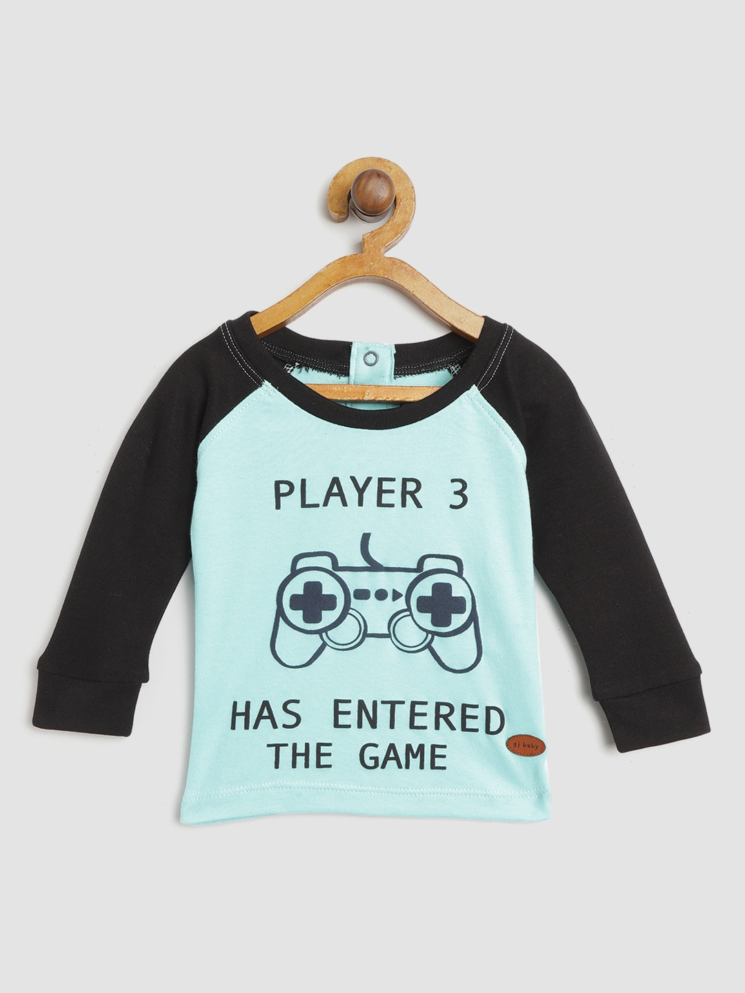 

Gini and Jony Boys Blue Printed Round Neck Pure Cotton T-shirt
