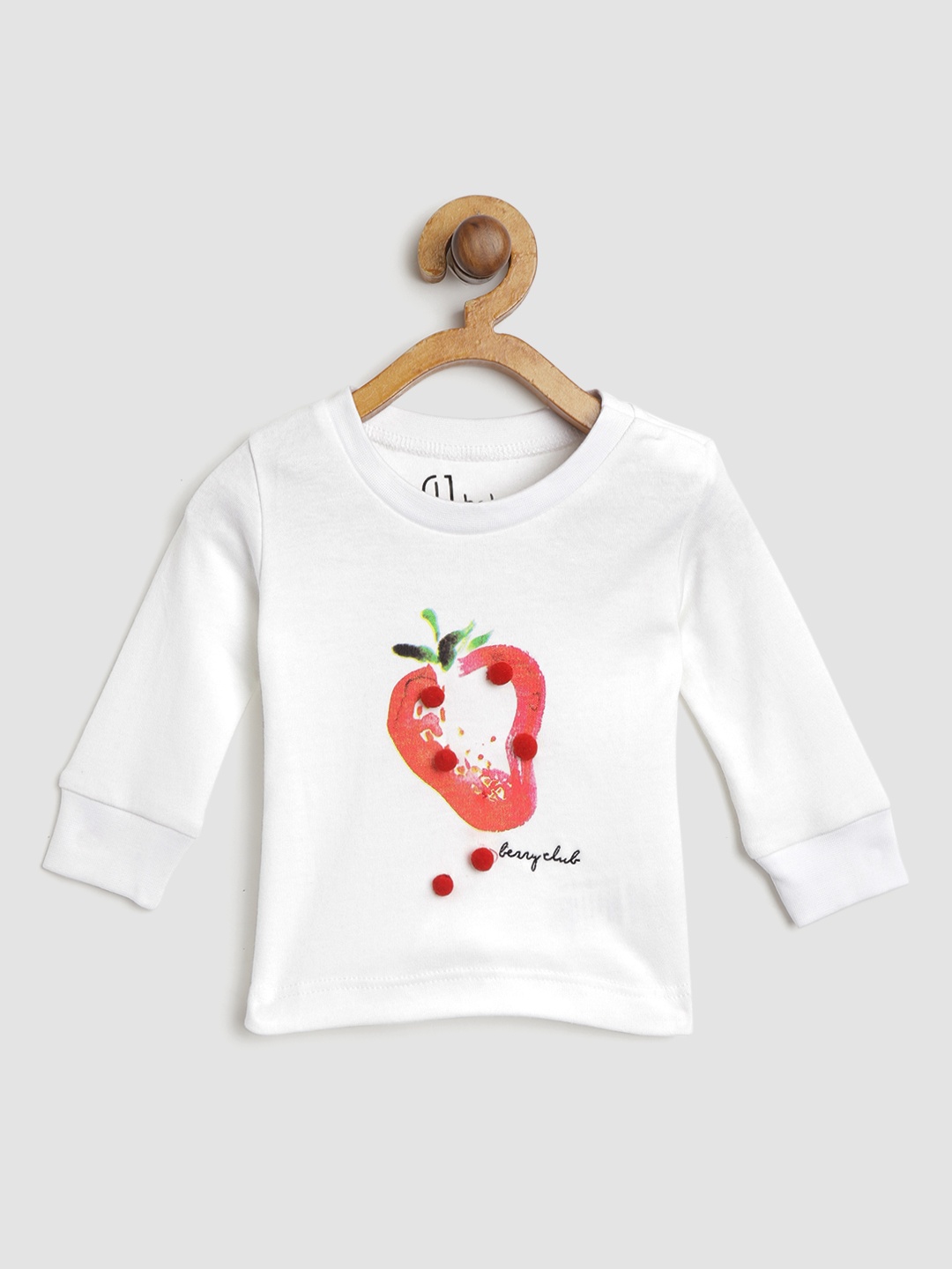 

Gini and Jony Girls White Printed Round Neck Pure Cotton T-shirt