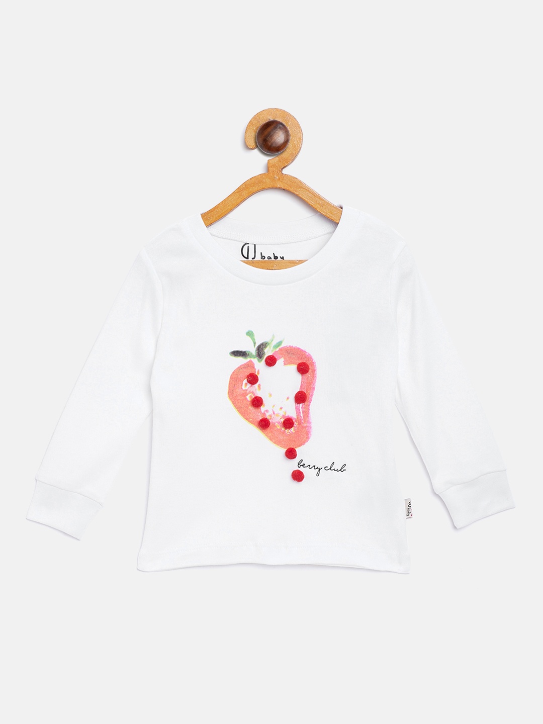 

Gini and Jony Girls White Printed Round Neck Cotton Pure Cotton T-shirt