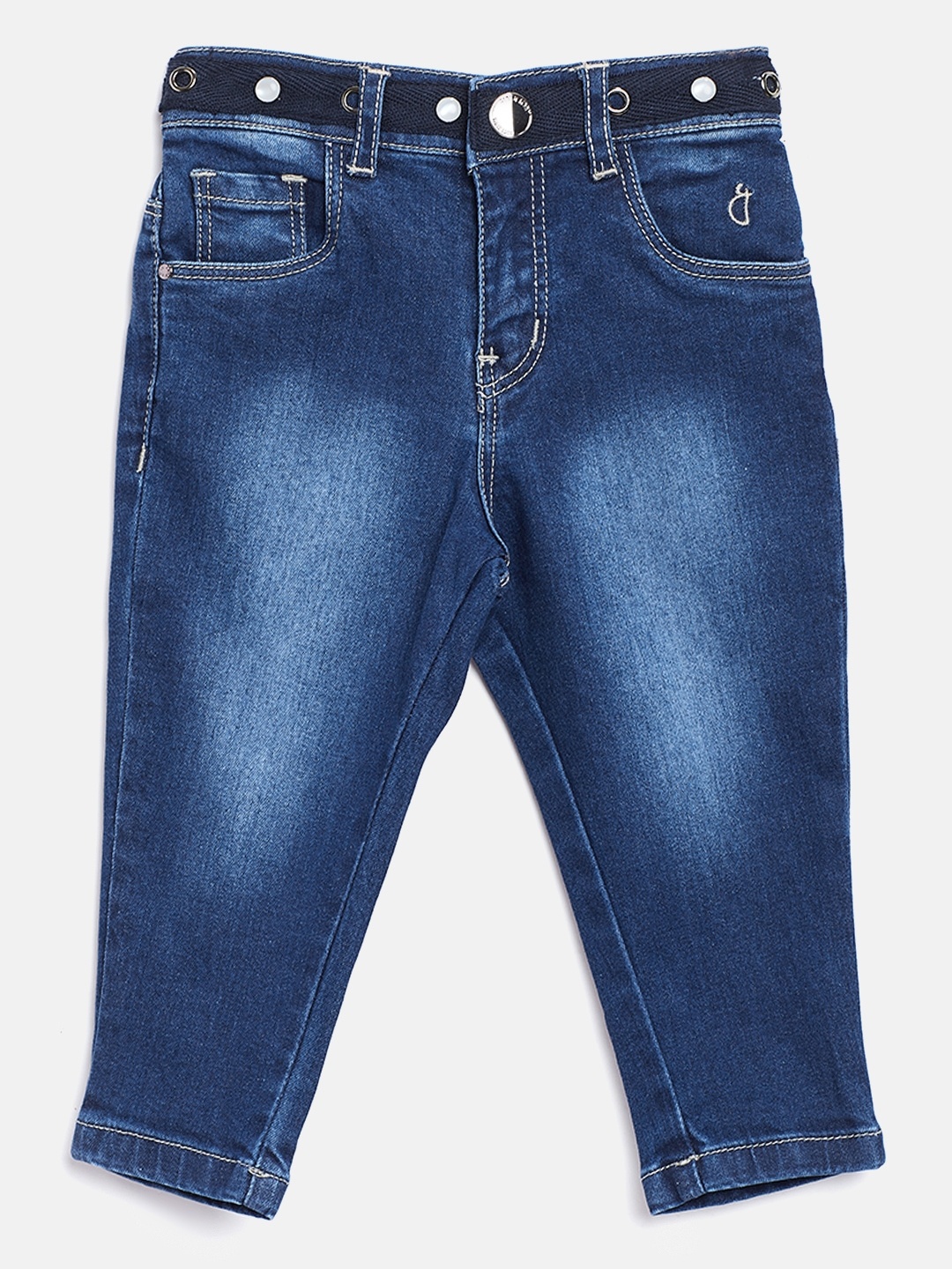 

Gini and Jony Girls Navy Blue Regular Fit Mid-Rise Clean Look Stretchable Jeans