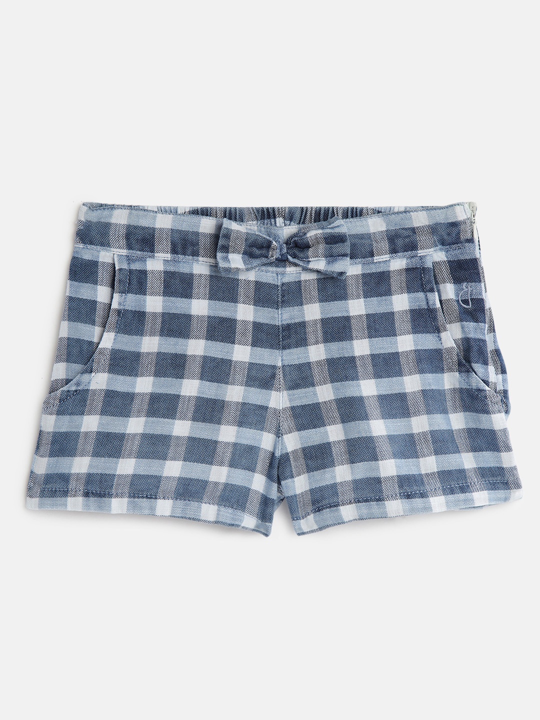 

Gini and Jony Girls Blue Checked Regular Fit Shorts