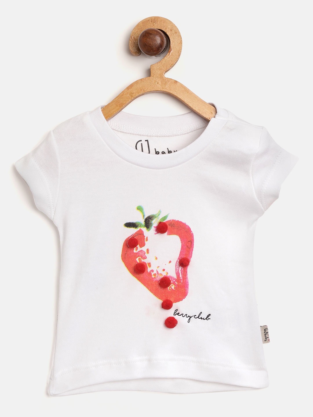 

Gini and Jony Girls White Printed Round Neck Pure Cotton T-shirt