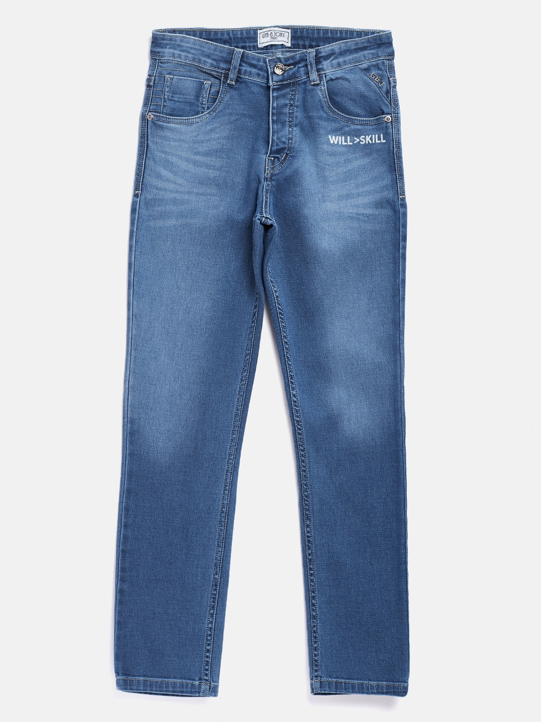 

Gini and Jony Boys Blue Slim Fit Mid-Rise Clean Look Stretchable Jeans