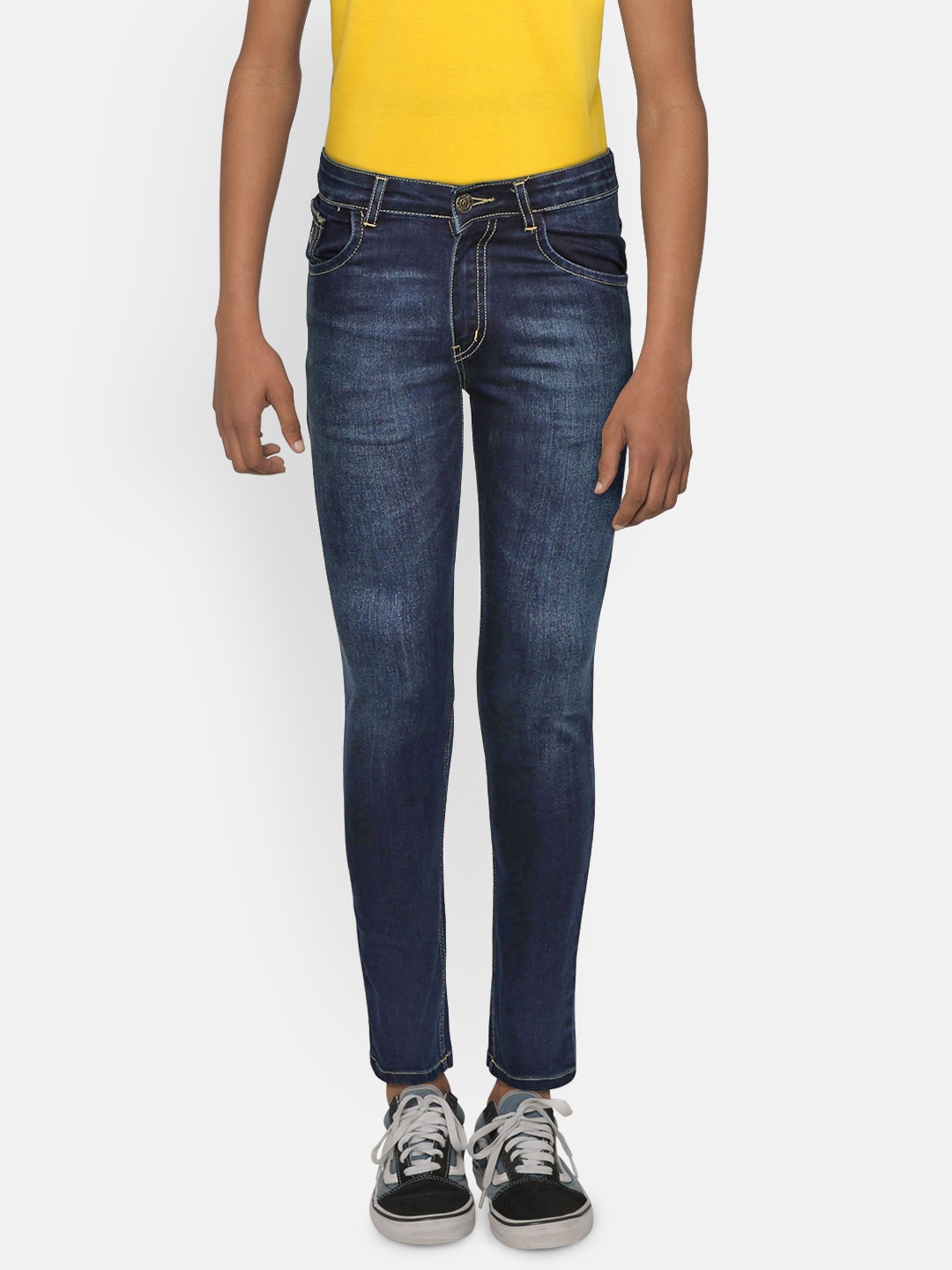 

Gini and Jony Boys Navy Blue Slim Fit Mid-Rise Clean Look Stretchable Jeans