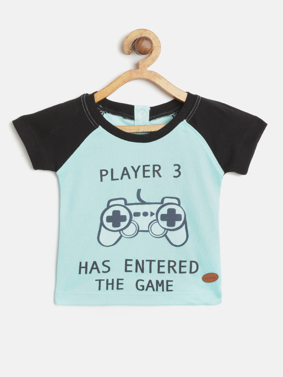

Gini and Jony Boys Blue Printed Round Neck Pure Cotton T-shirt