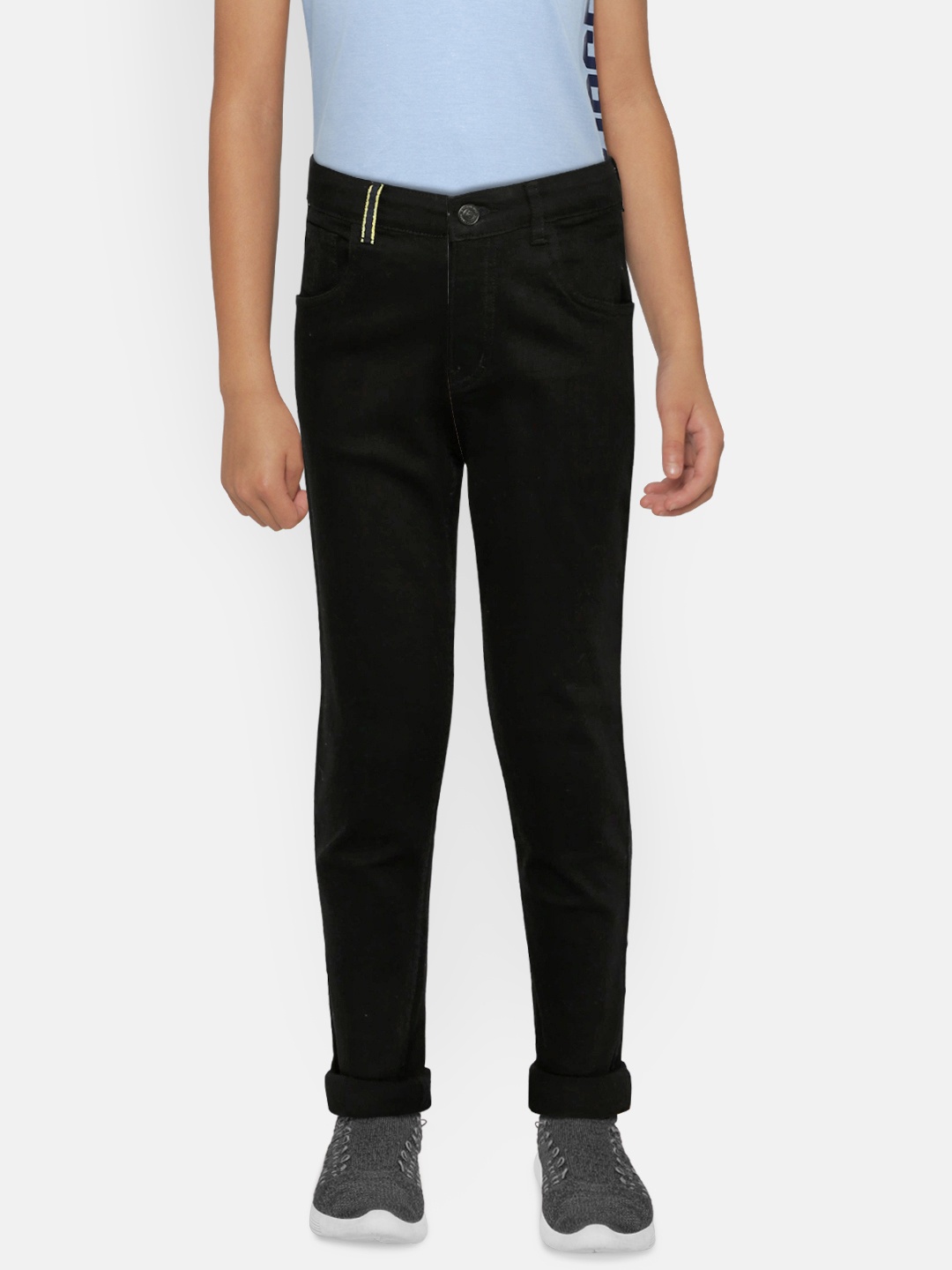 

Gini and Jony Boys Black Slim Fit Mid-Rise Clean Look Stretchable Jeans
