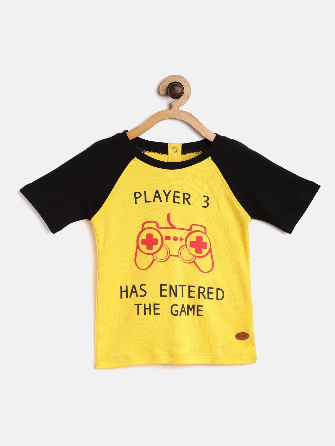 

Gini and Jony Boys Yellow & Black Printed Round Neck T-shirt
