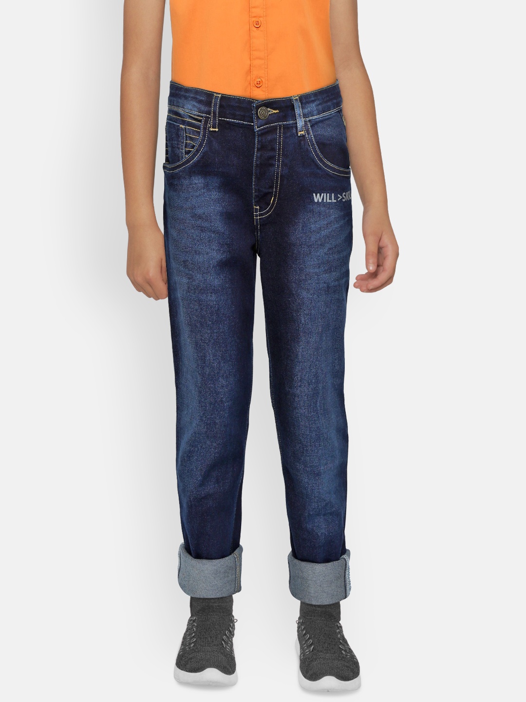 

Gini and Jony Boys Navy Blue Slim Fit Mid-Rise Clean Look Stretchable Jeans