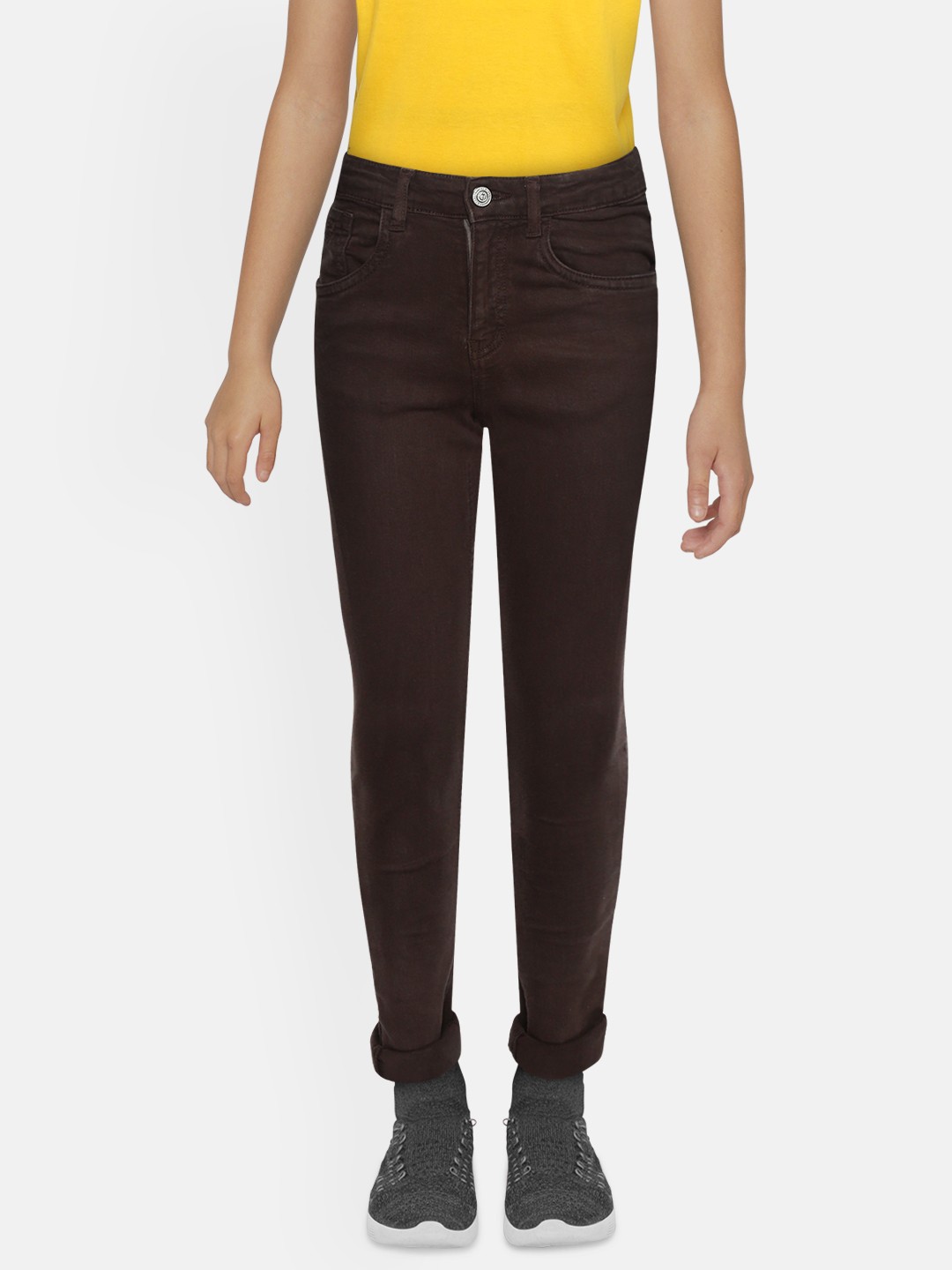 

Gini and Jony Boys Coffee Brown Slim Fit Mid-Rise Clean Look Stretchable Jeans