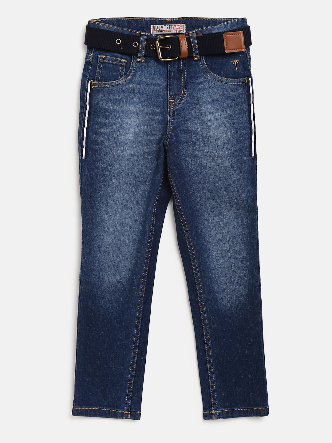

Palm Tree Boys Blue Regular Fit Mid-Rise Clean Look Stretchable Jeans
