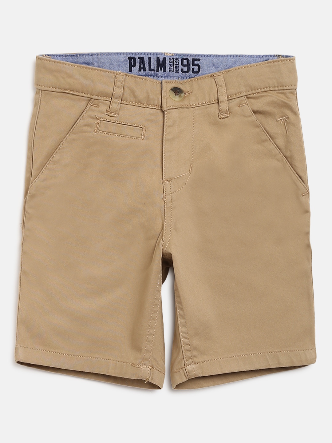

Palm Tree Boys Khaki Solid Regular Fit Shorts