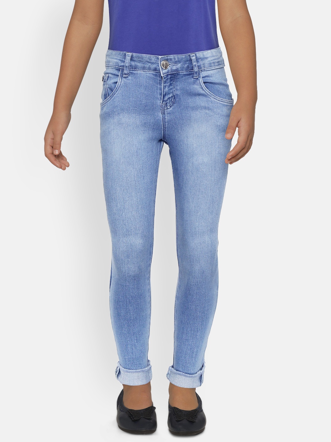 

Gini and Jony Girls Blue Regular Fit Mid-Rise Clean Look Stretchable Jeans