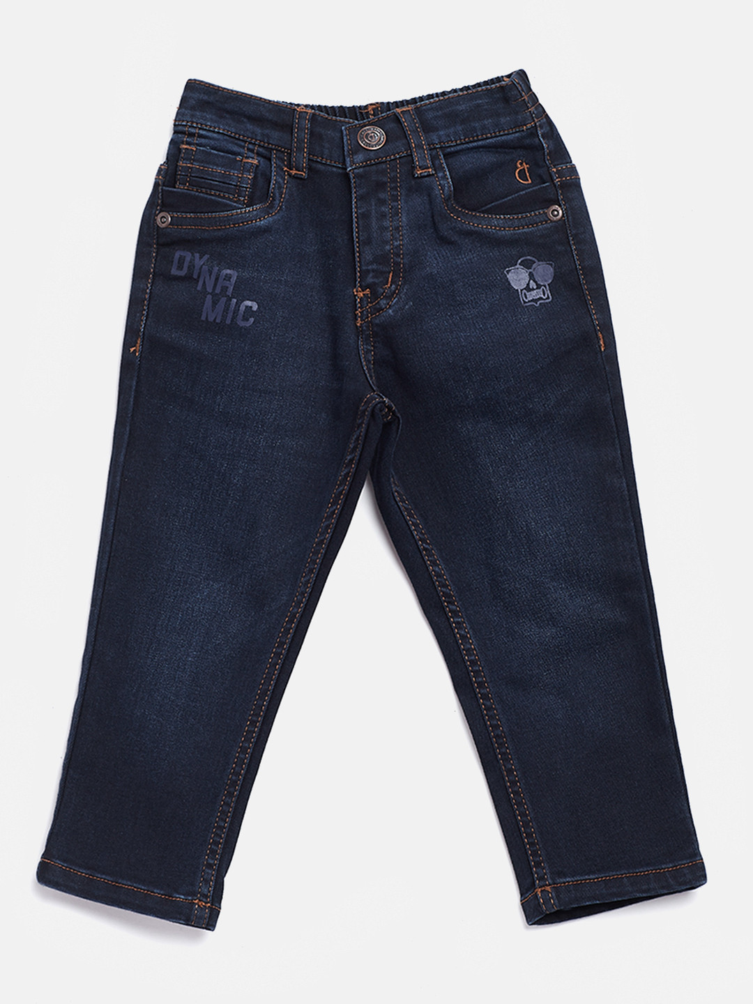

Gini and Jony Boys Navy Blue Regular Fit Mid-Rise Clean Look Stretchable Jeans