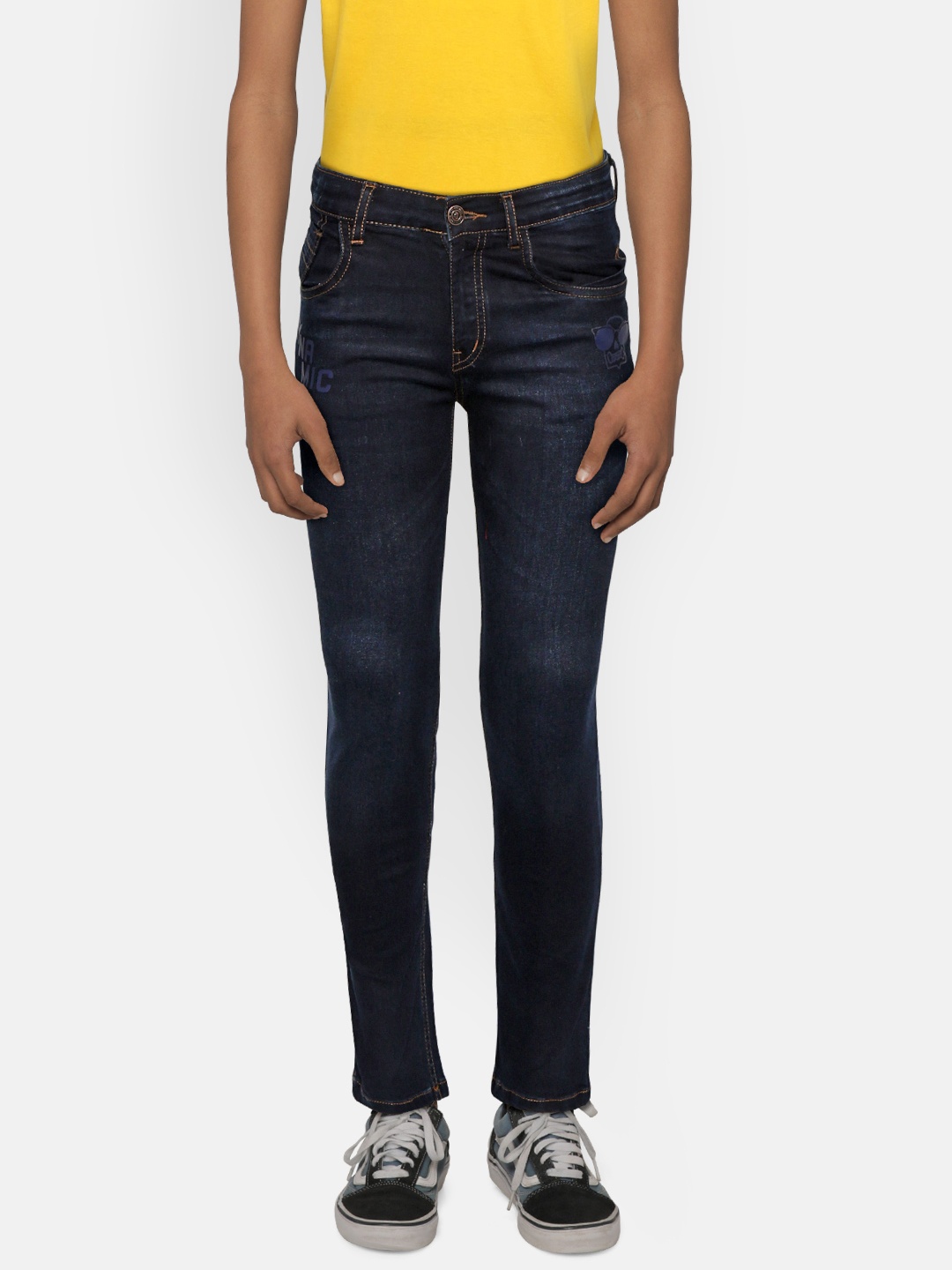 

Gini and Jony Boys Navy Blue Slim Fit Mid-Rise Clean Look Stretchable Jeans
