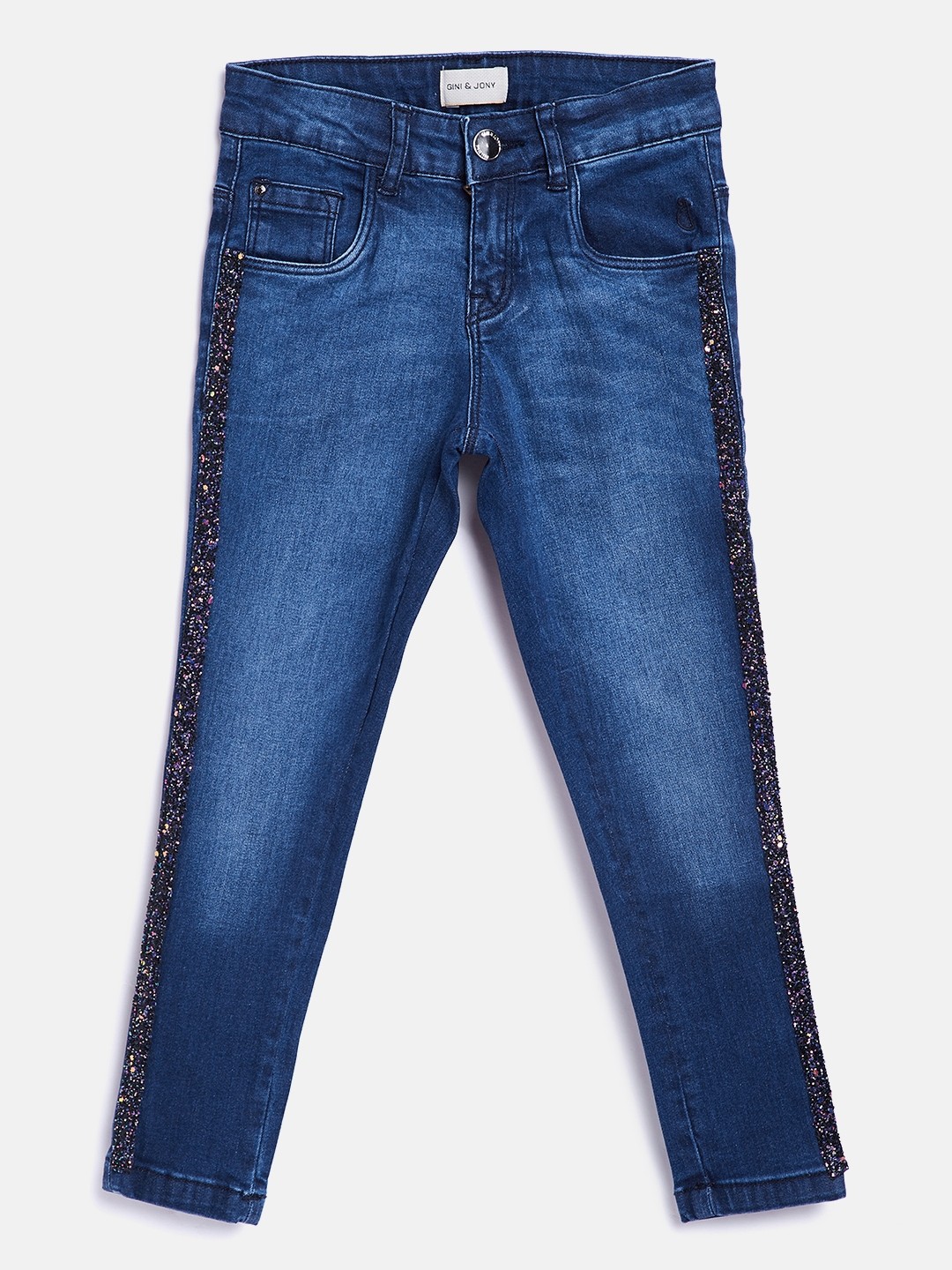

Gini and Jony Girls Navy Blue Skinny Fit Mid-Rise Clean Look Stretchable Jeans