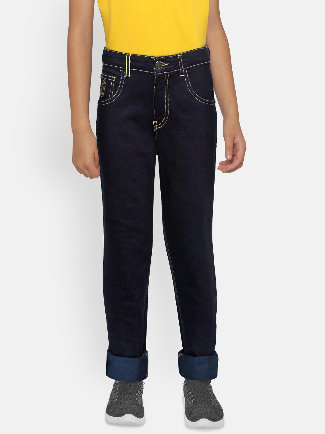

Gini and Jony Boys Navy Blue Regular Fit Mid-Rise Clean Look Stretchable Jeans