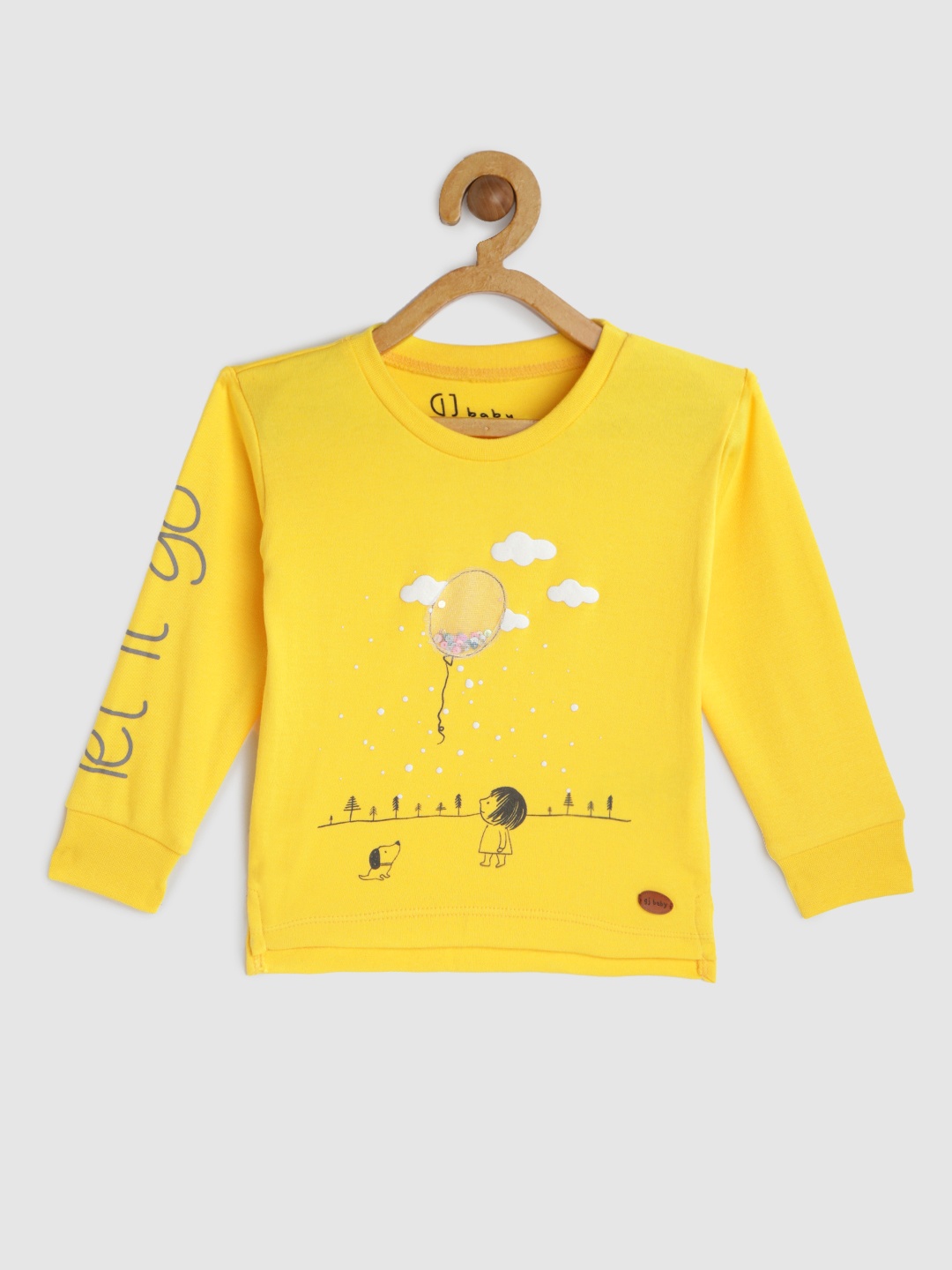 

Gini and Jony Girls Yellow Printed Round Neck T-shirt