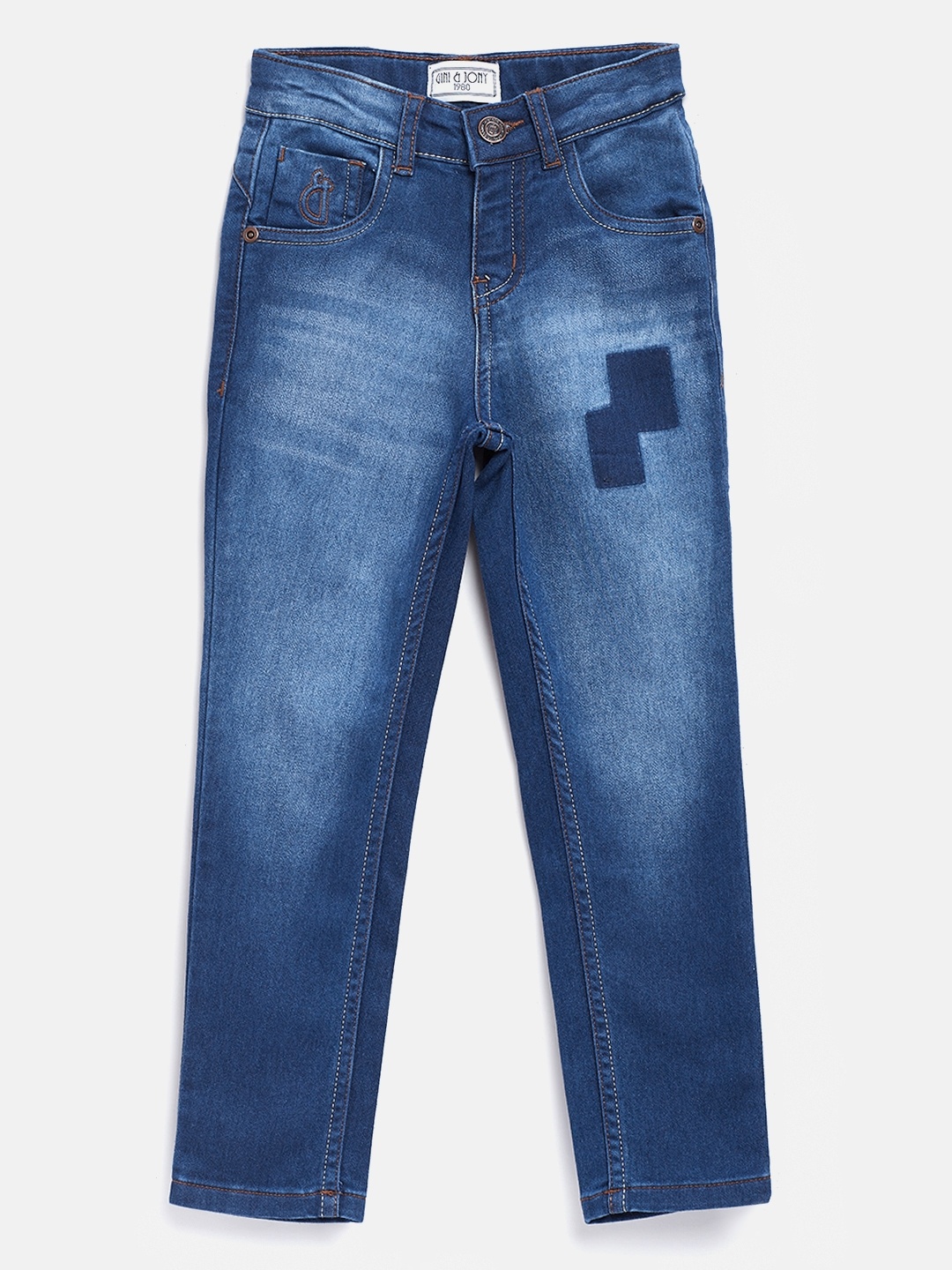 

Gini and Jony Boys Blue Regular Fit Mid-Rise Clean Look Stretchable Jeans