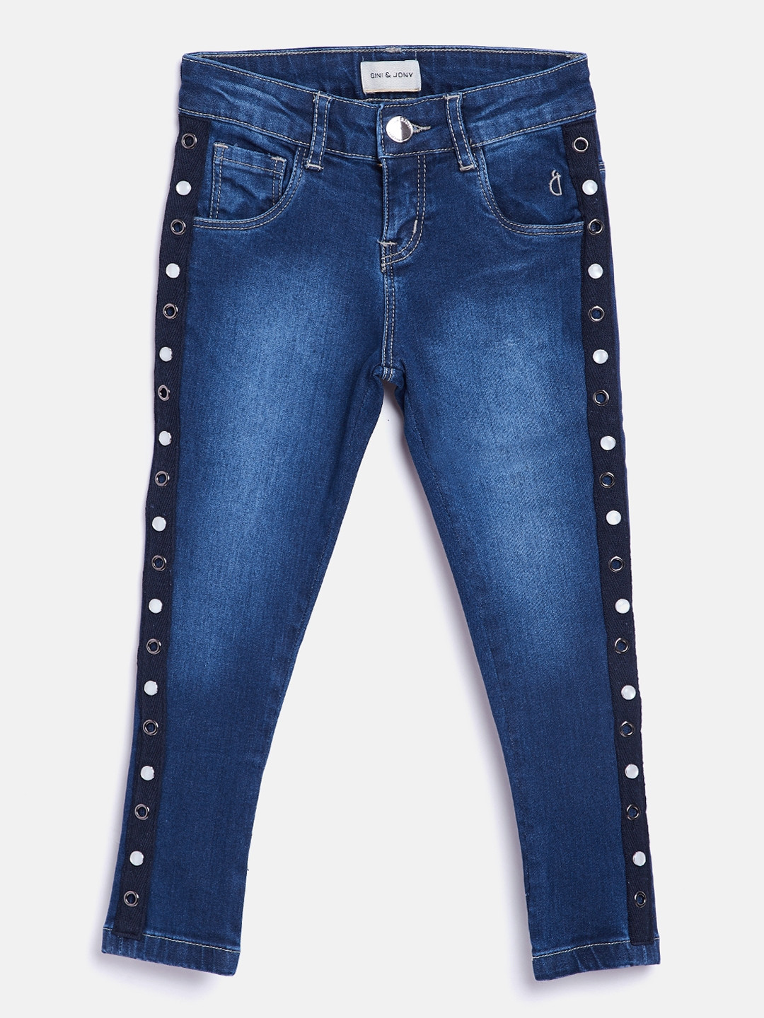 

Gini and Jony Girls Navy Blue Slim Fit Mid-Rise Clean Look Stretchable Jeans
