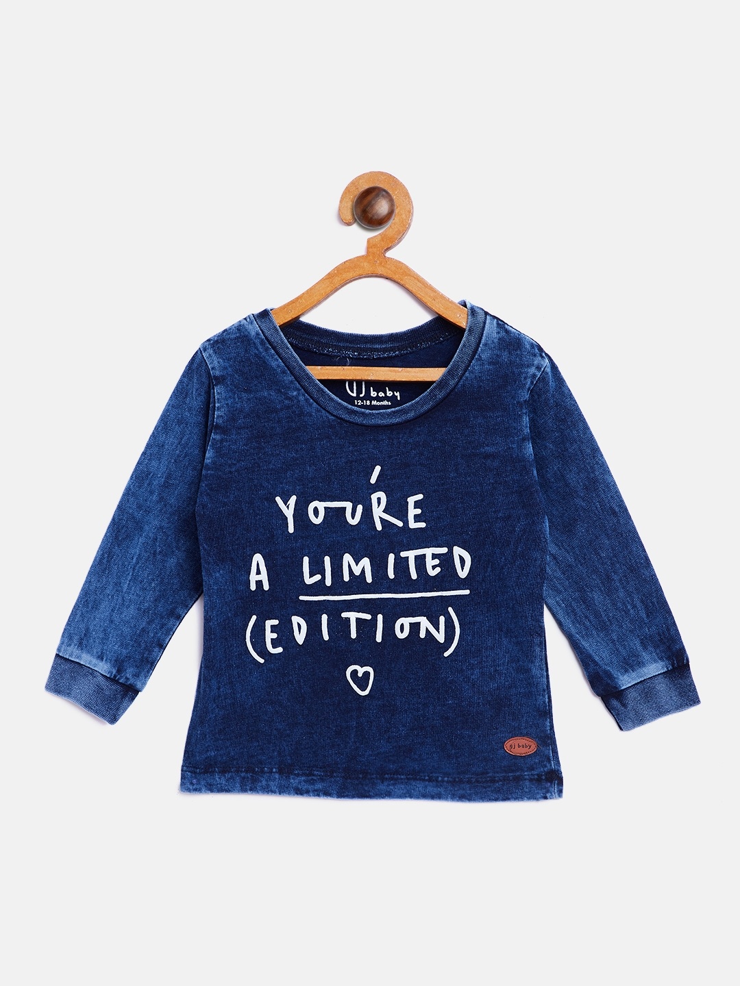 

Gini and Jony Girls Navy & White Printed Round Neck T-shirt, Navy blue