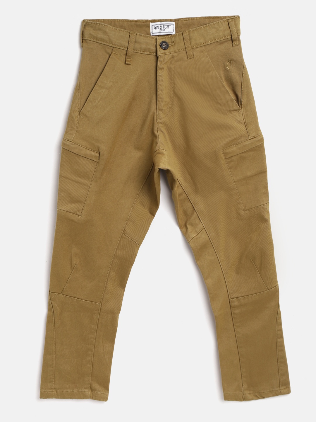 

Gini and Jony Boys Khaki Slim Fit Solid Cargos