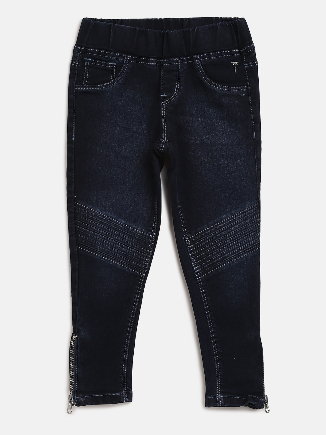 

Palm Tree Girls Navy Blue Solid Jeggings