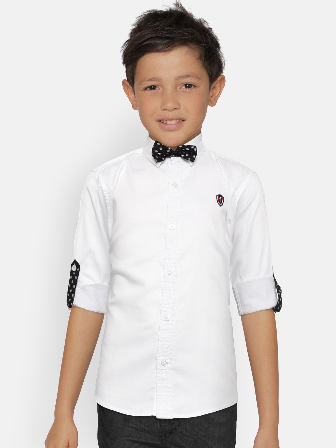 

Palm Tree Boys White Regular Fit Solid Casual Shirt