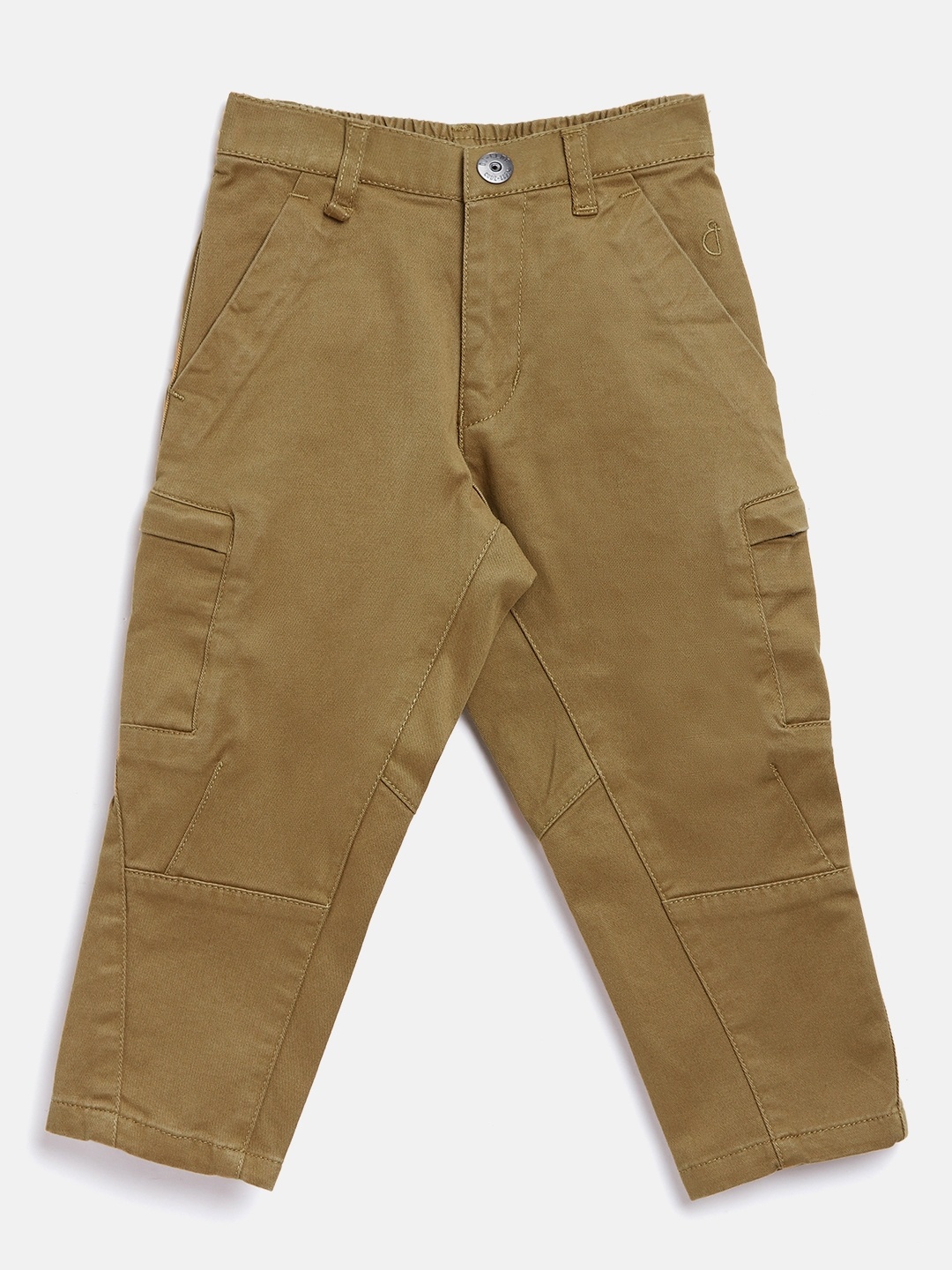 

Gini and Jony Boys Olive Brown Regular Fit Solid Trousers