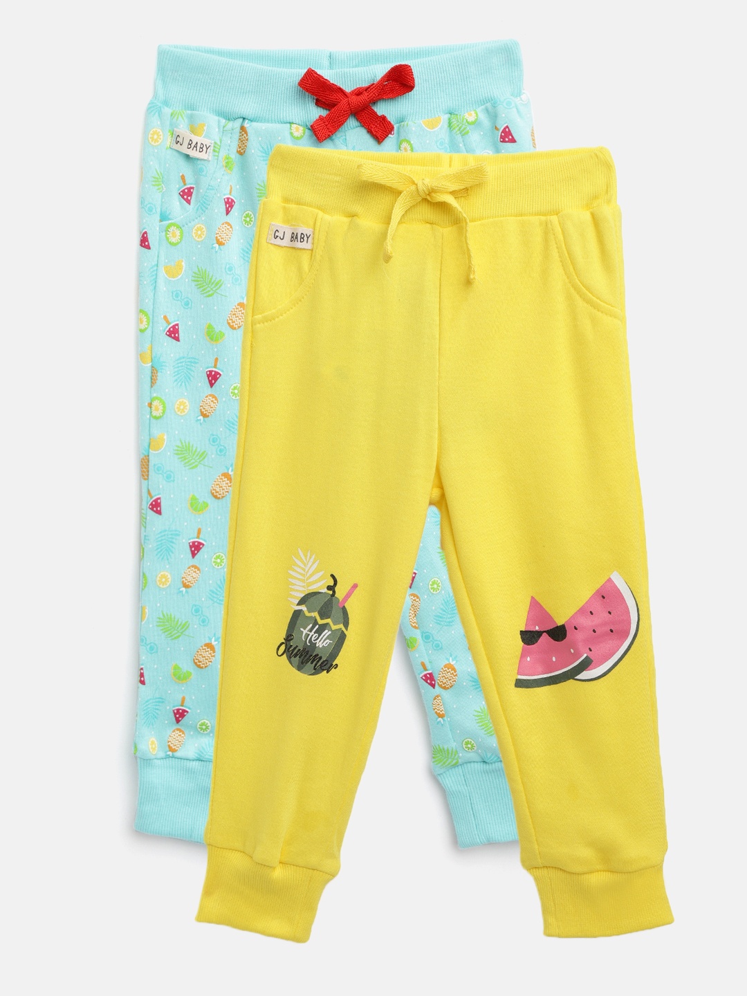

Gini and Jony Boys Pack of 2 Printed Joggers, Yellow
