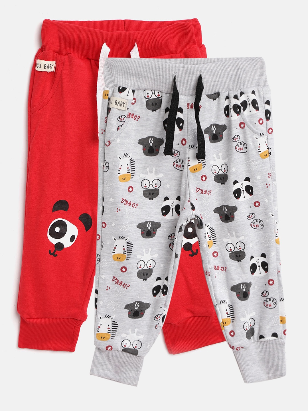 

Gini and Jony Boys Pack of 2 Printed Joggers, Grey melange