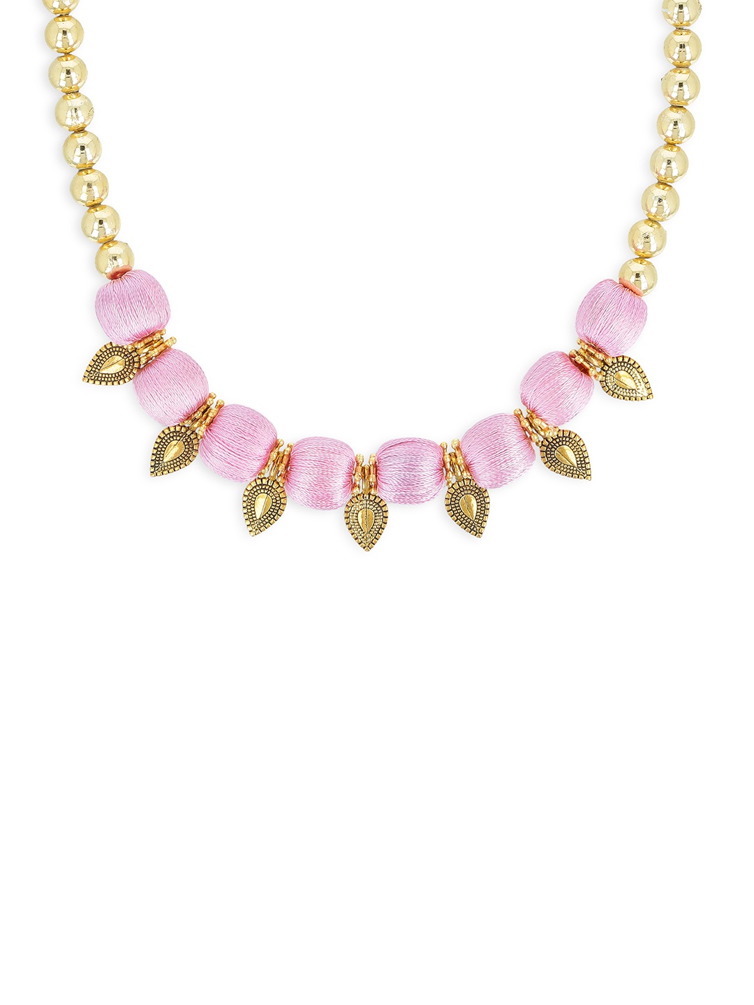 

AKSHARA Girls Rose & Gold-Toned Synthetic Handcrafted Necklace