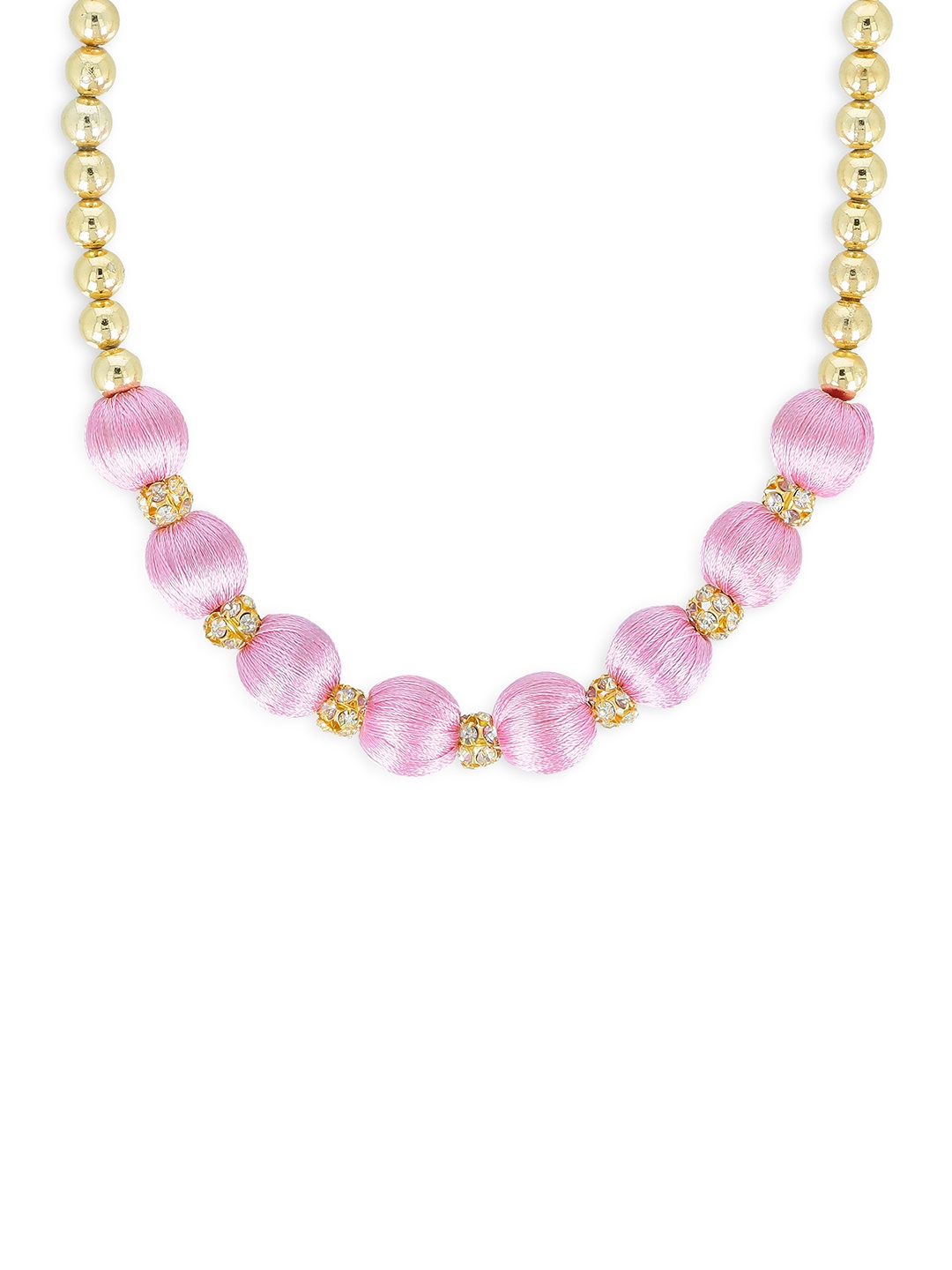 

AKSHARA Girls Gold-Toned & Rose Synthetic Handcrafted Necklace